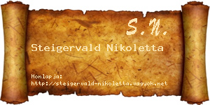 Steigervald Nikoletta névjegykártya